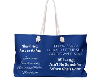 Musical Weekender Bag, Perfect for Travel, Beach Days, Gift for Music Lovers, Summer Celebrations, Concert Outings, Sunny Days Bag