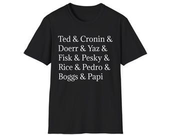 Boston Red Sox Retired Numbers T-Shirt: Ted Williams, Yastrzemski, Ortiz, Martinez