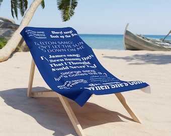 Sun Song Lyrics Music Beach Towel, Summertime Fun, Cozy Poolside Accessory, Perfect for Beach Lovers, Gift for Music Lovers