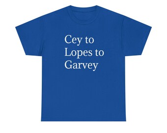 Los Angeles Dodgers Ron Cey to Davy Lopes to Steve Garvey T-Shirt Baseball Double Play Roll Call