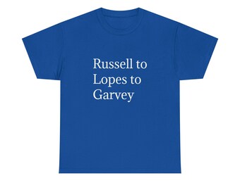 Los Angeles Dodgers Bill Russell to Davy Lopes to Steve Garvey T-Shirt Baseball Double Play Roll Call