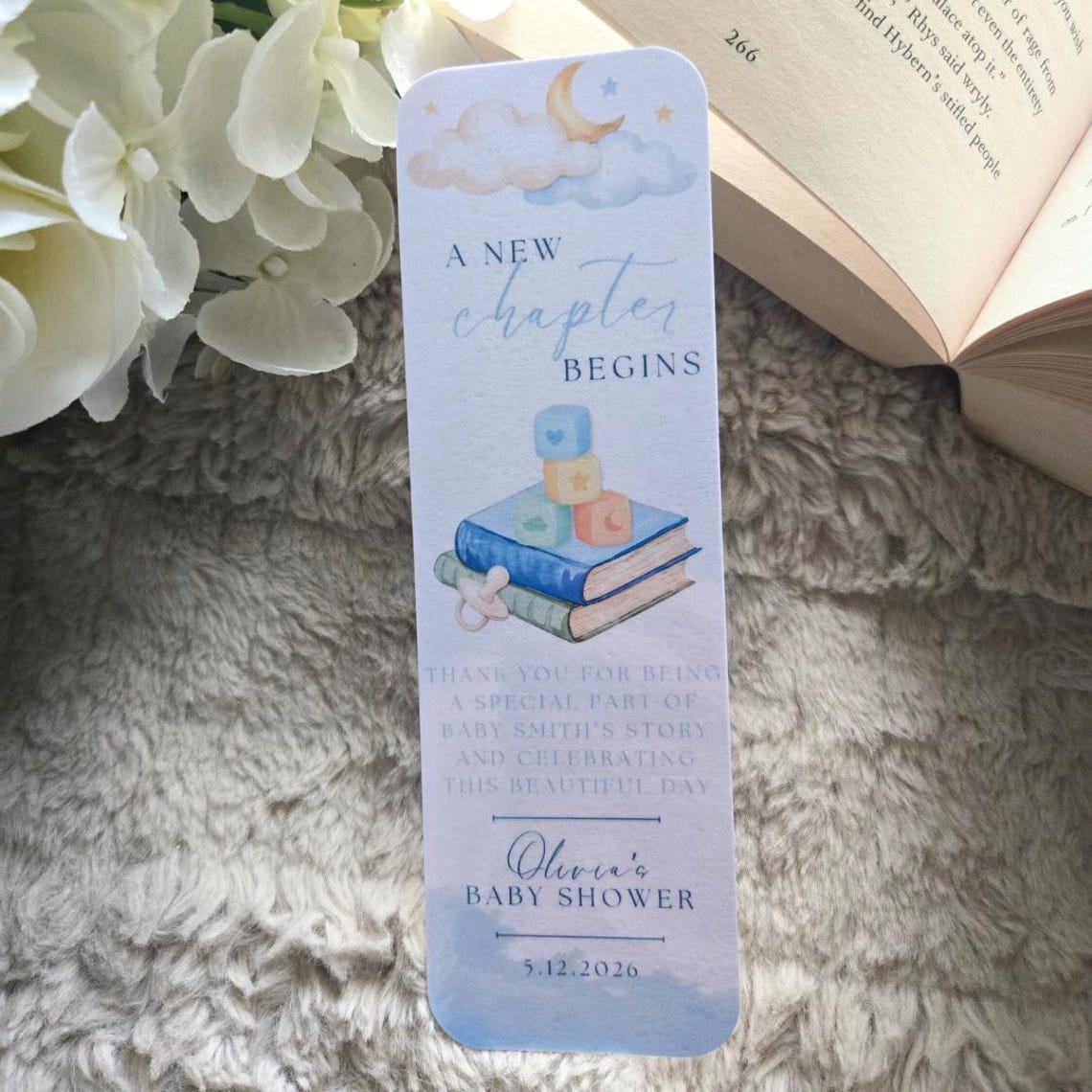 Personalized Baby Shower Bookmarks | Book Lover Keepsake Favors - Etsy