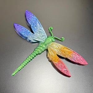 Dragonfly Epoxy Resin Decoration: Rainbow