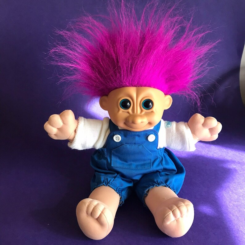 Russ Berrie Boy Troll Kidz Dolls Purple Hair Blue Outfit Etsy