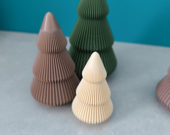 Set of 3 3D printed Christmas trees