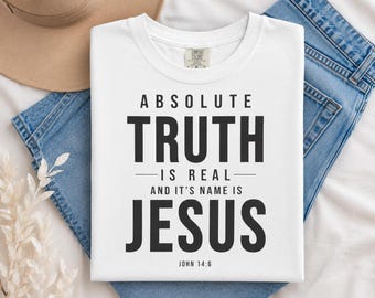 Maglietta "Verità Assoluta Gesù", Giovanni 14:6, maglietta cristiana, abbigliamento religioso