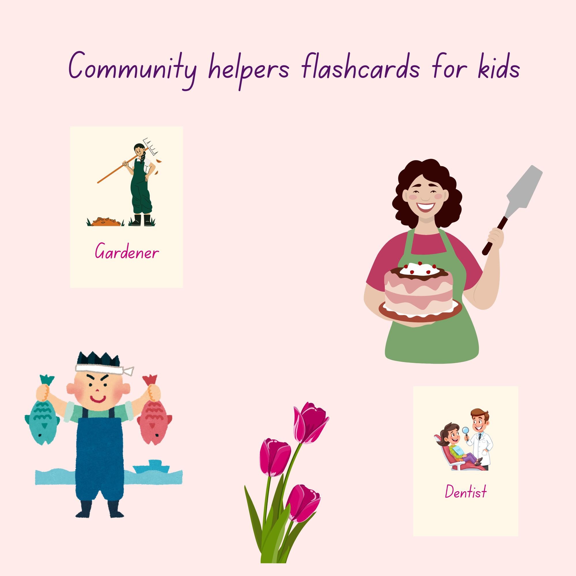 Community Helpers Flashcards for Kids - Preschool and Kindergarten ...