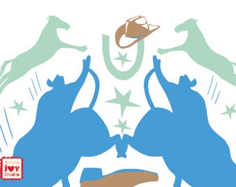 Western Nursery Print, Cowboy Theme, Horse Decor (Digital Download)