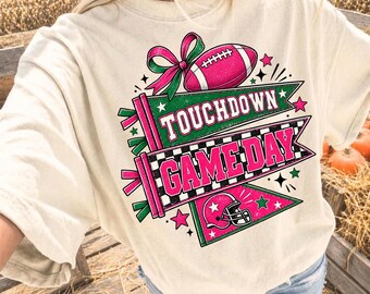 Retro Touchdown Game Day PNG, Touchdown Game Day Design, Vintage Football Shirt Graphic