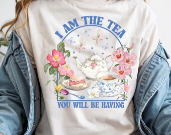 Vintage Women Design, I Am The Tea You Will Be Having, Moive Lovers Png, Bookish Tea Lover, Sarcastic British Humor, Digital Download