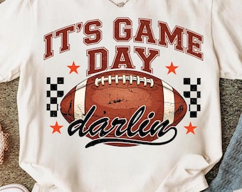 Game Day Darlin PNG, Football Shirt Design, Game Day PNG, Football Mom PNG, Retro Sports Png, Vintage Football Sublimation