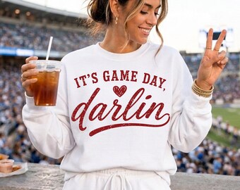 It's Game Day Darlin PNG, Football PNG Design, Retro Football Shirt Design, Vintage Sports Mom PNG, Game Day Sublimation Digital download
