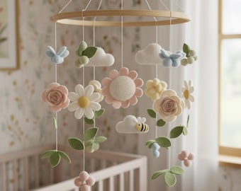 Botanical Garden Mobile, Bloom Flowers Mobile, Floral Theme Decor