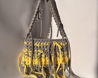 Crochet Cotton Bag,Handmade Boho Crossbody Shoulder Bag