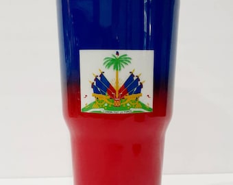 Haitian flag tumbler / Gode drapo Haiti / Flag tumbler/ Gode