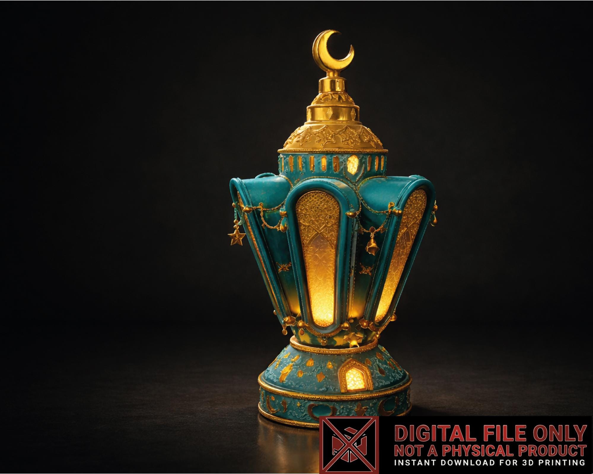 Ramadan Lantern 3D Print STL OBJ File | Islamic Decor 3D Model | Eid ...