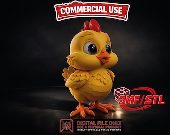 Baby Chick Easter Egg 3D Print File, Multicolor (STL/3MF), Commercial Use