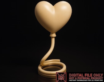 Heart Sculpture STL File, Valentine Decor 3D Print, Love Heart Stand, Romantic Gift, Printable STL OBJ, Modern Heart Art