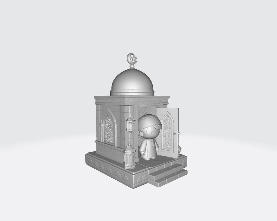 Ramadan Mosque STL 3D Print File, Islamic Decor Figurine, Cute Muslim ...
