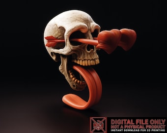 Anatomical Skull 3D Model STL OBJ | Surreal Skeleton Anatomy Art | Horror Gothic Decor