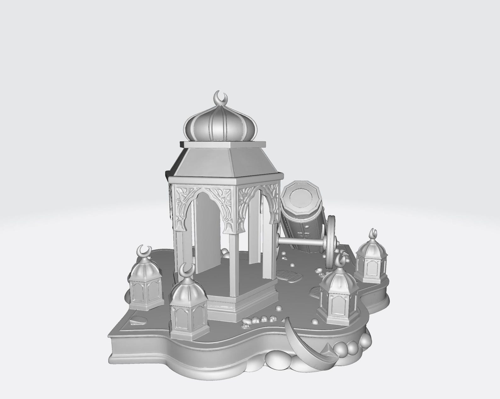 Ramadan Islamic Decor STL 3D Print File, Mosque Lantern Cannon Display ...