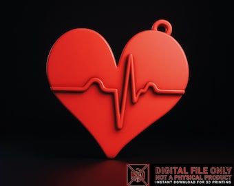 Heart Beat STL 3D Print File | Valentine Heart Decor | Love Gift STL OBJ | Romantic Wall Art | Digital Download