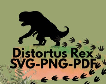 Dinosaurio Distortus Rex SVG: Silueta, Cricut, Sublimación (Descarga digital)