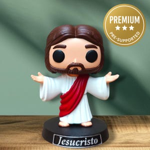 Jesucristo - Funko Style STL - Archivo de impresión 3D católico - Estatua - Pre-soporte - Decoración religiosa - Figura imprimible