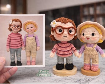 Look Alike Crochet Dolls, Custom Couple Amigurumi, Handmade Couple Doll, Personalized Christmas Gift, Unique Gift for Baby & Family