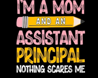 Assistant Principal Pencil Apple Stack Educator Design, Back to School, Educator Style, School Staff, PNG, Transparent Background