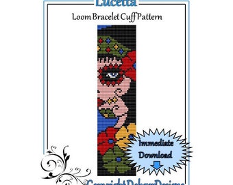 bead pattern loombracelet cuffsugar skull etsy rainbow loom graph paper