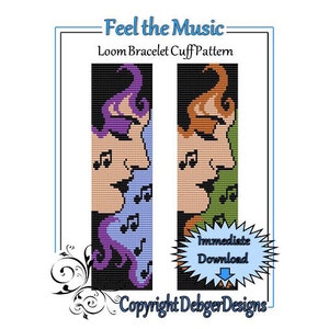 Bead Pattern LoomBracelet CuffFeel the Music image 1