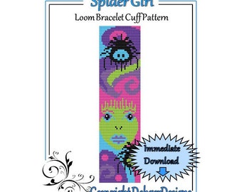 Bead Pattern Loom(Bracelet Cuff)-Spider Girl