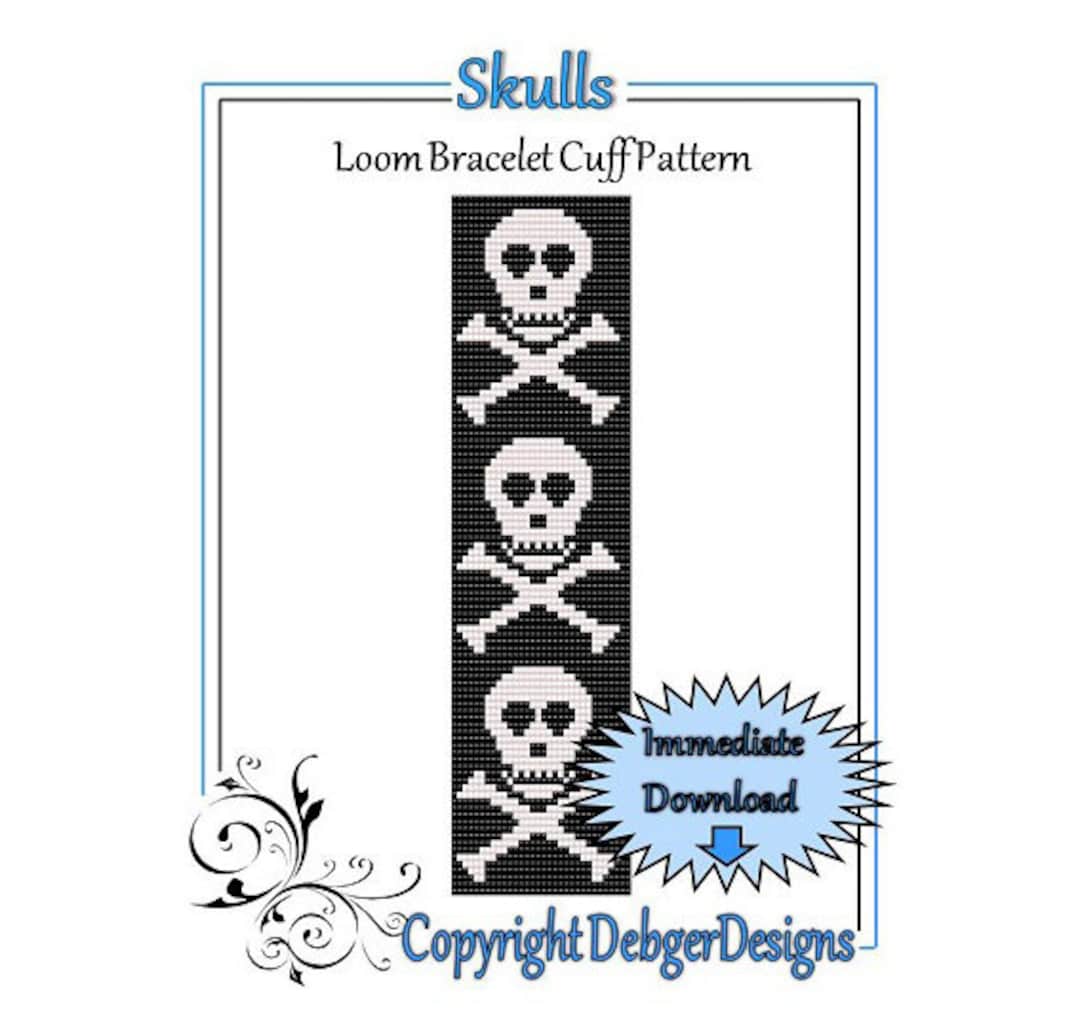 Bead Pattern Loom(bracelet Cuff)-skulls - Etsy