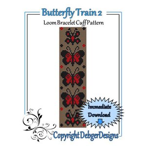 Bead Pattern Loom(Bracelet Cuff)-Butterfly Train 2