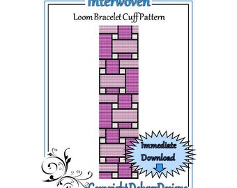 Bead Pattern Loom(Bracelet Cuff)-Interwoven