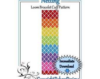 Bead Pattern Loom(Bracelet Cuff)-Netting