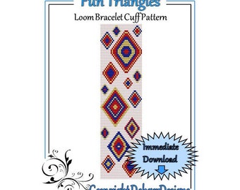 Bead Pattern Loom(Bracelet Cuff)-Fun Triangles