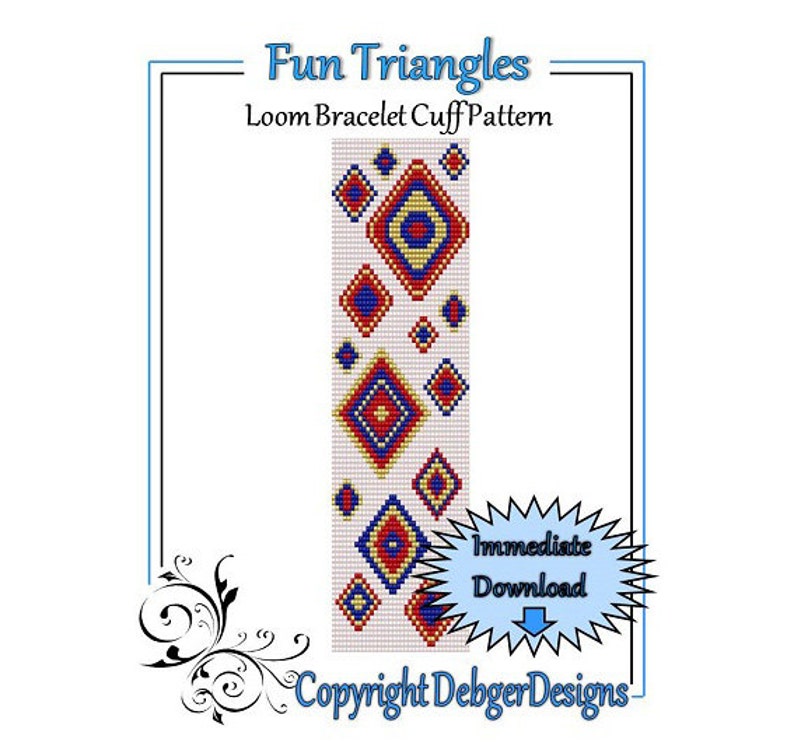 Bead Pattern LoomBracelet CuffFun Triangles image 1