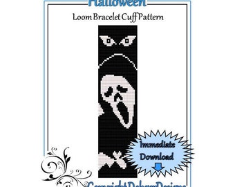 Bead Pattern Loom(Bracelet Cuff)-Halloween