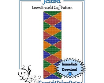 Bead Pattern Loom(Bracelet Cuff)-Jezebel