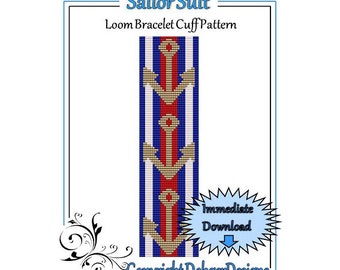 Bead Pattern Loom(Bracelet Cuff)-Sailor Suit