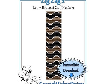 Bead Pattern Loom(Bracelet Cuff)-Zig Zag 2