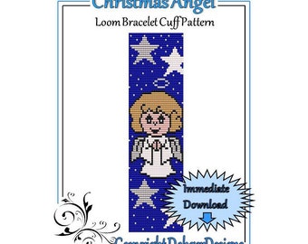 Bead Pattern Loom(Bracelet Cuff)-Christmas Angel
