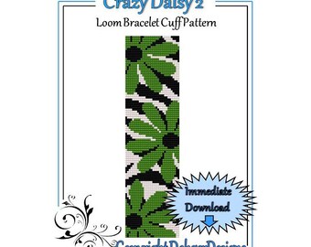 Bead Pattern Loom(Bracelet Cuff)-Crazy Daisy 2