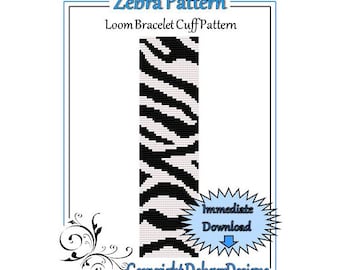 Bead Pattern Loom(Bracelet Cuff)-Zebra Pattern