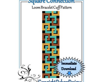 Square Connection - Loom Bracelet Cuff Pattern