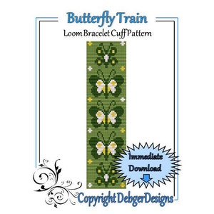Bead Pattern Loom(Bracelet Cuff)-Butterfly Train