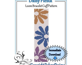 Bead Pattern Loom(Bracelet Cuff)-Daisy Fiesta