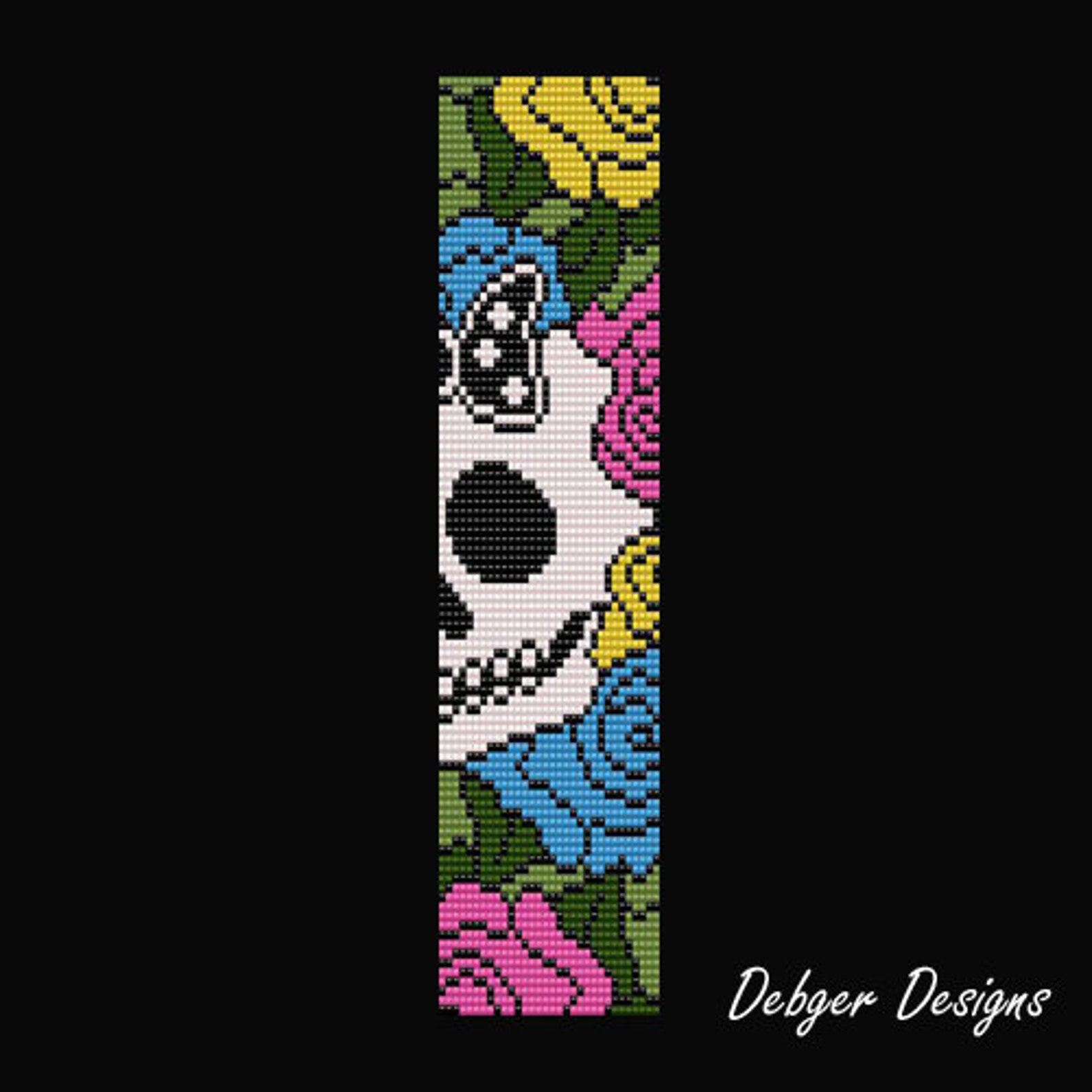 Bead Pattern Loom(bracelet Cuff)-day of the Dead 2 - Etsy